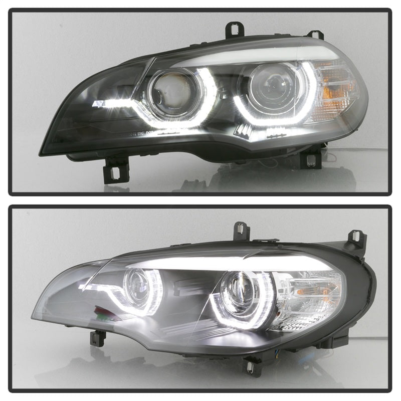 Spyder 07-10 BMW X5 E70 (HID Models Only) Projector Headlights - Black PRO-YD-BMWE7007-AFSHID-BK - eliteracefab.com