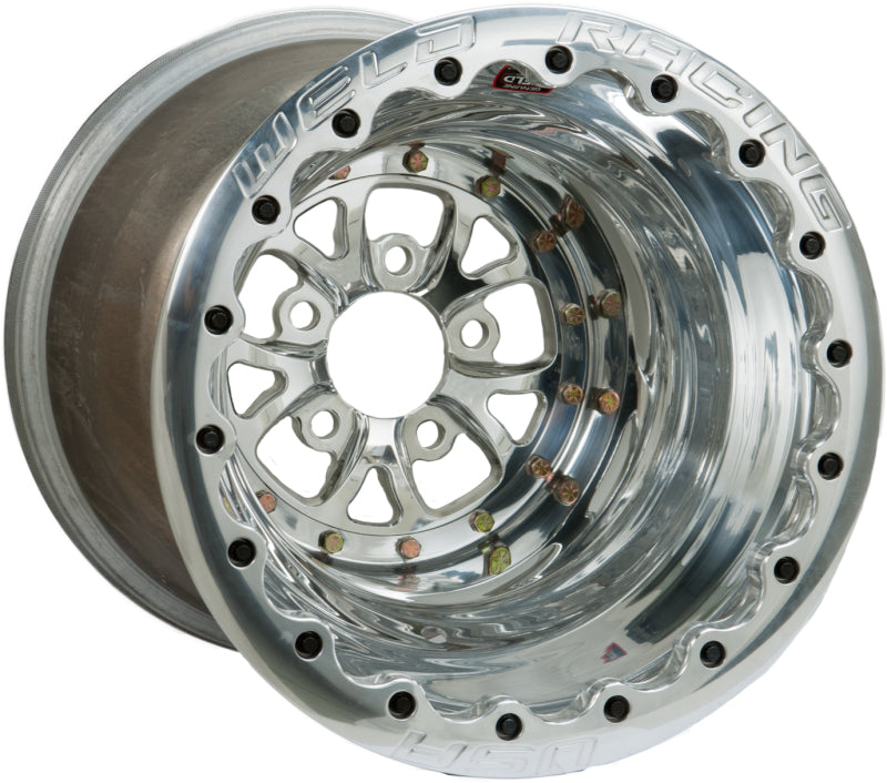 Weld V-Series 16x16 / 5x4.75 BP / 4in. BS Polished Wheel - Polished Double Beadlock