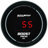 AutoMeter GAUGE; BOOST; 2 1/16in.; 60PSI; DIGITAL; BLACK DIAL W/RED LED