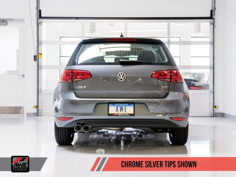 AWE Tuning VW MK7 Golf 1.8T Track Edition Exhaust w/Chrome Silver Tips (90mm) - eliteracefab.com