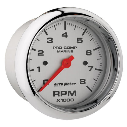 Autometer Marine Chrome Ultra-Lite 3-3/8in 8k RPM Tachometer Gauge 200779-35