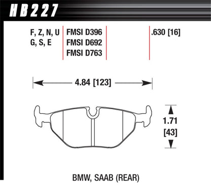 Hawk Performance ER-1 Rear Brake Pads - HB227D.630 Hawk Performance