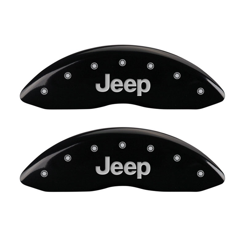 MGP Front set 2 Caliper Covers Engraved Front JEEP Black finish silver ch MGP