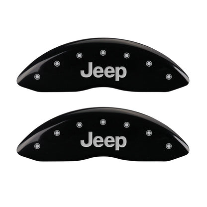 MGP Front set 2 Caliper Covers Engraved Front JEEP Black finish silver ch MGP