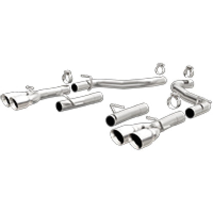 MagnaFlow Axle-Back, SS, 2.5in, Quad Split Rear 3.5in Tip 2015 Dodge Challenger 3.6L V6 - eliteracefab.com