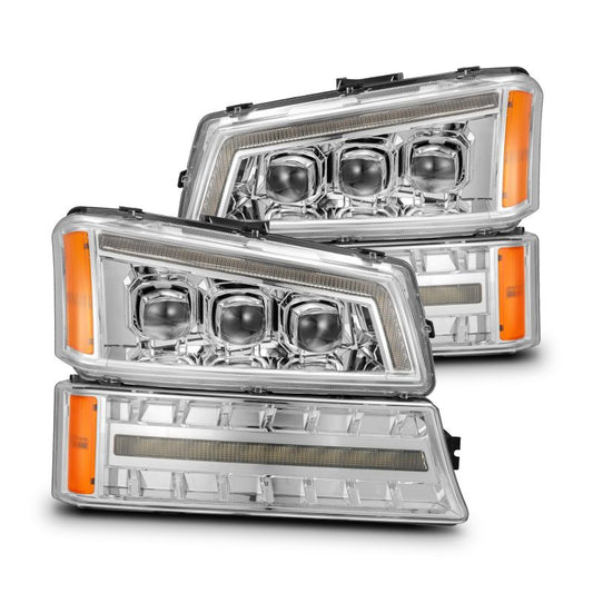 AlphaRex 880255 03-06 Chevy Silverado 1500/2500HD/3500HD/Avalanche Chrome NOVA LED Proj Headlights AlphaRex
