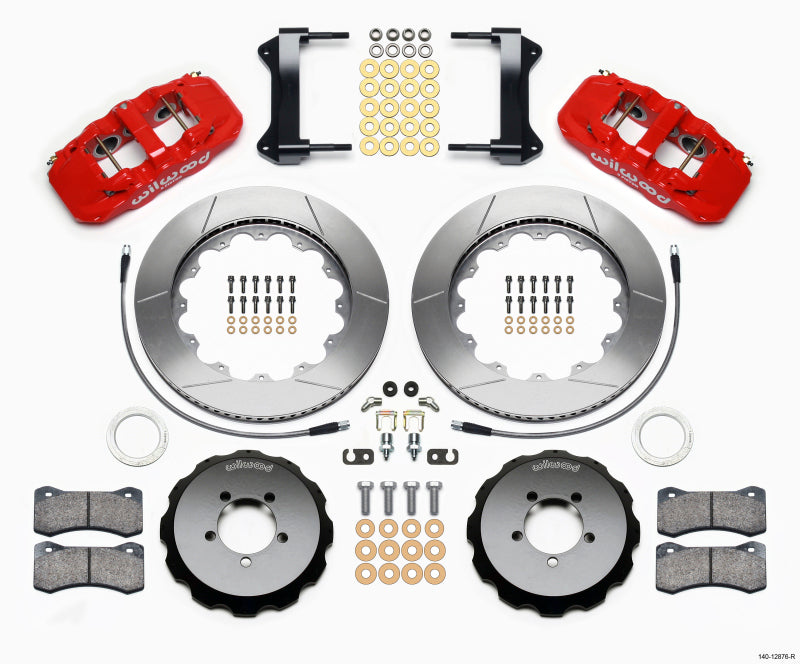 Wilwood AERO6 Front Hat Kit 14.00 Red 1999-2012 Subaru WRX w/Lines Wilwood