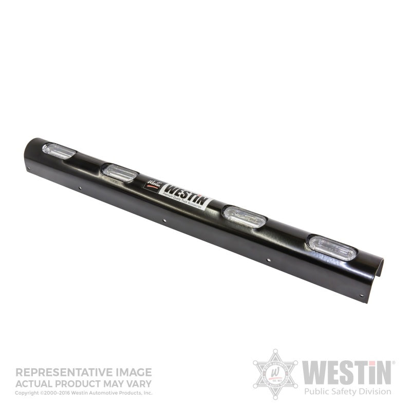 Westin Push Bumper Elite Light Channel 33.1 inch Whelen 4 Hole - Black - eliteracefab.com