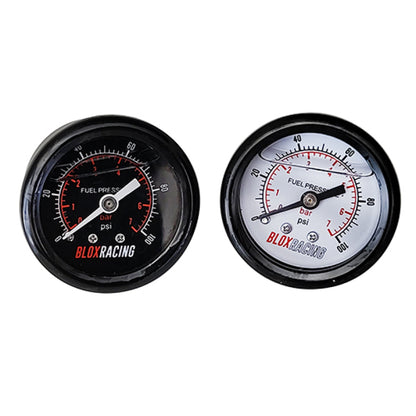 BLOX Racing Liquid-Filled Fuel Pressure Gauge 0-100psi (Black Face) BLOX Racing