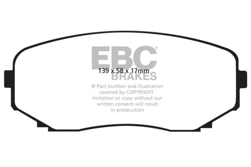 EBC 11-14 Ford Edge 2.0 Turbo Greenstuff Front Brake Pads - eliteracefab.com