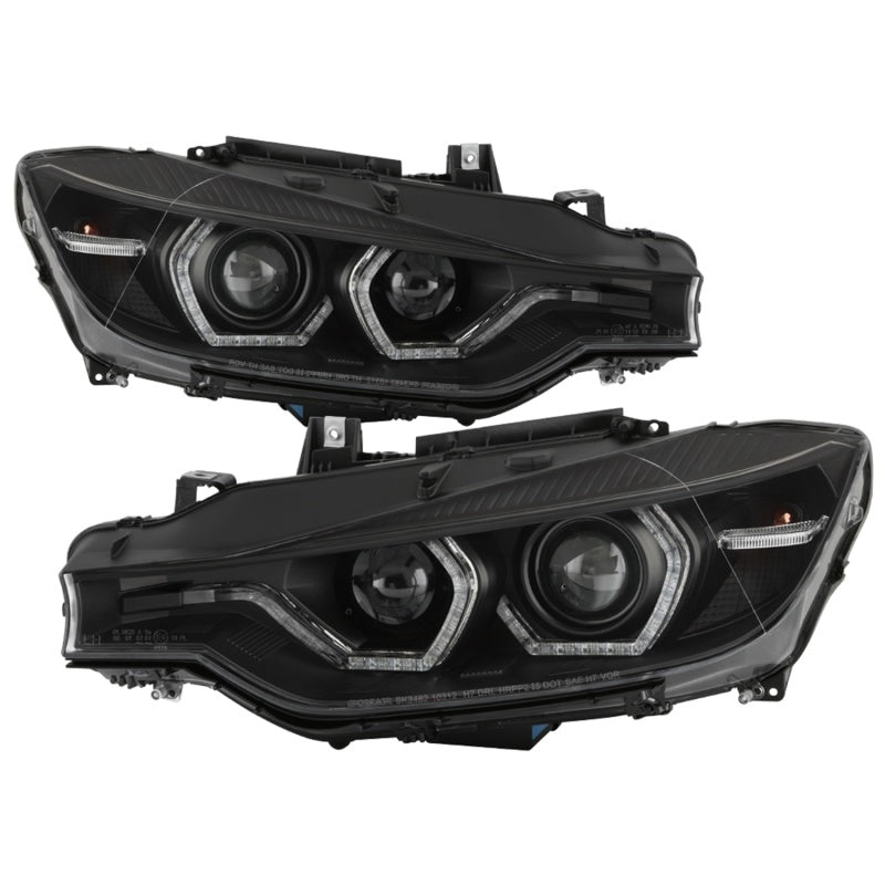 Spyder 12-14 BMW F30 3 Series 4DR Projector Headlights - Black PRO-YD-BMWF3012-AFSHID-BK - eliteracefab.com