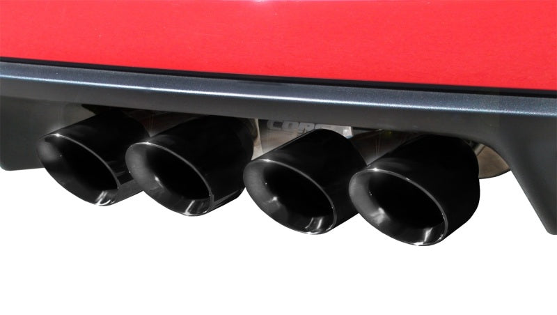 Corsa Black Xtreme Axle-Back Exhaust w/Dual Black 3.5in Tips 09-13 Chevrolet Corvette C6 6.2L V8 - eliteracefab.com