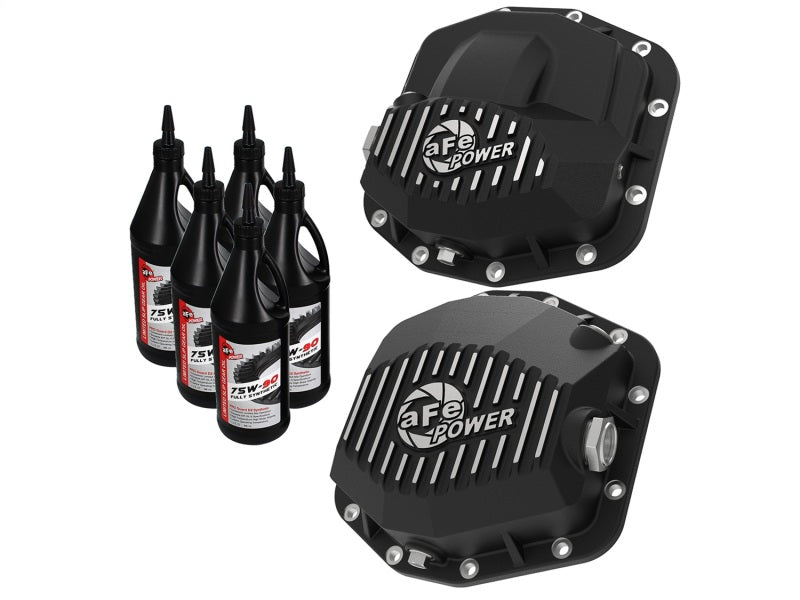 aFe Pro Series Front and Rear Diff Cover Kit w/ Oil 2018+ Jeep Wrangler (JL) V6 3.6L (Dana M220) - eliteracefab.com