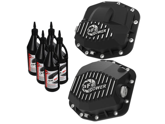 aFe Pro Series Front and Rear Diff Cover Kit w/ Oil 2018+ Jeep Wrangler (JL) V6 3.6L (Dana M220) - eliteracefab.com