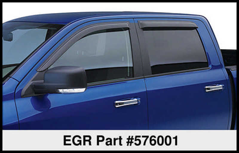 EGR 16-17 Nissan Titan Crew Cab SlimLine Tape-On WindowVisors Set of 4 - Light Smoke