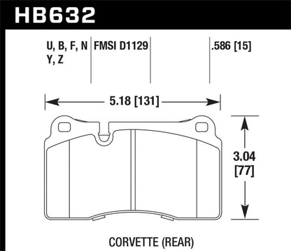 Hawk Performance LTS Front Brake Pads - HB632Y.586 Hawk Performance