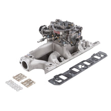 Load image into Gallery viewer, Edelbrock Manifold And Carb Kit Performer RPM Small Block Chevrolet 1957-1986 Natural Finish