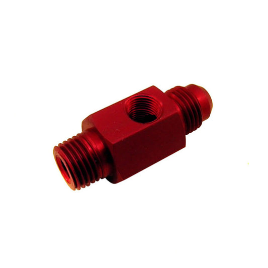 Nitrous Express 1/4 NPT X 6AN W/ 1/8 NPT Gauge Hole (Fuel Bypass Fitting) - 16204