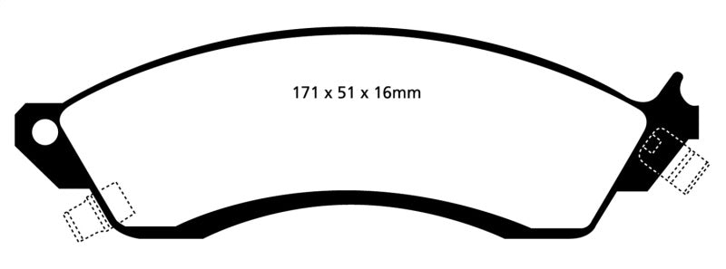 EBC 93-00 Aston Martin Virage 5.3 (PBR Caliper) Yellowstuff Front Brake Pads - eliteracefab.com