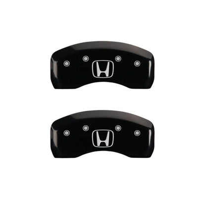 MGP 4 Caliper Covers Engraved Front Honda Engraved Rear H Logo Black finish silver ch MGP