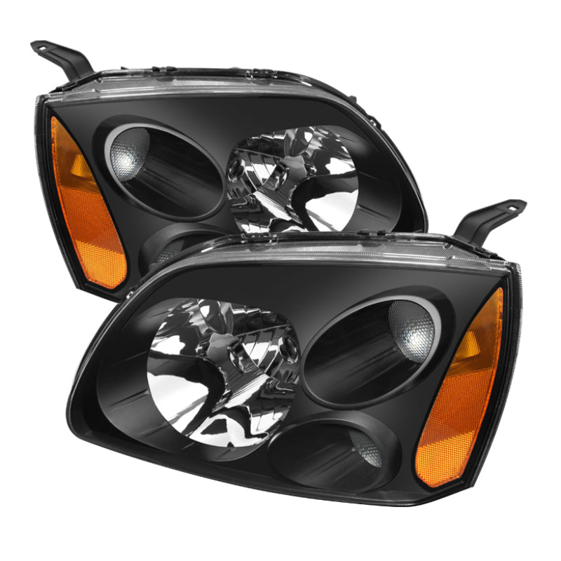 Xtune Mitsubishi Galant 04-08 Amber Crystal Headlights Black HD-JH-MG04-AM-BK - eliteracefab.com