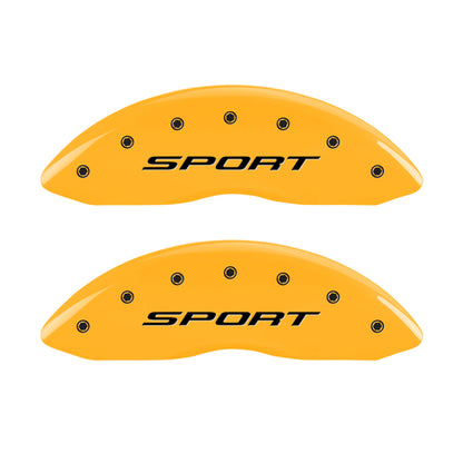MGP 4 Caliper Covers Engraved Front & Rear 2015/Sport Yellow Finish Black Char 2017 Ford Fusion MGP