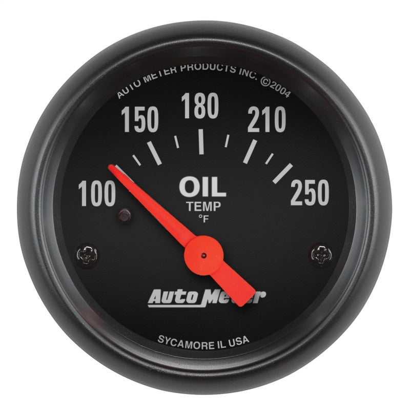 Autometer Z-Series 52mm 100-250 Degrees F. SSE Oil Temp Gauge.