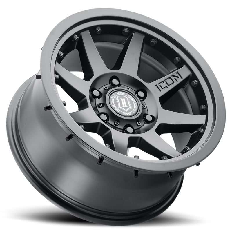 ICON Rebound Pro 17x8.5 6x5.5 0mm Offset 4.75in BS 106.1mm Bore Satin Black Wheel - eliteracefab.com