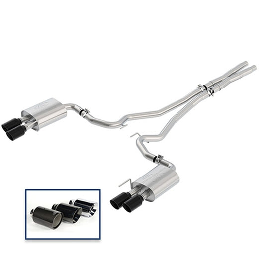 Ford Racing 2018+ Mustang GT 5.0L Cat-Back Extreme Exhaust System w/ Quad Black Chrome Tips Ford Racing