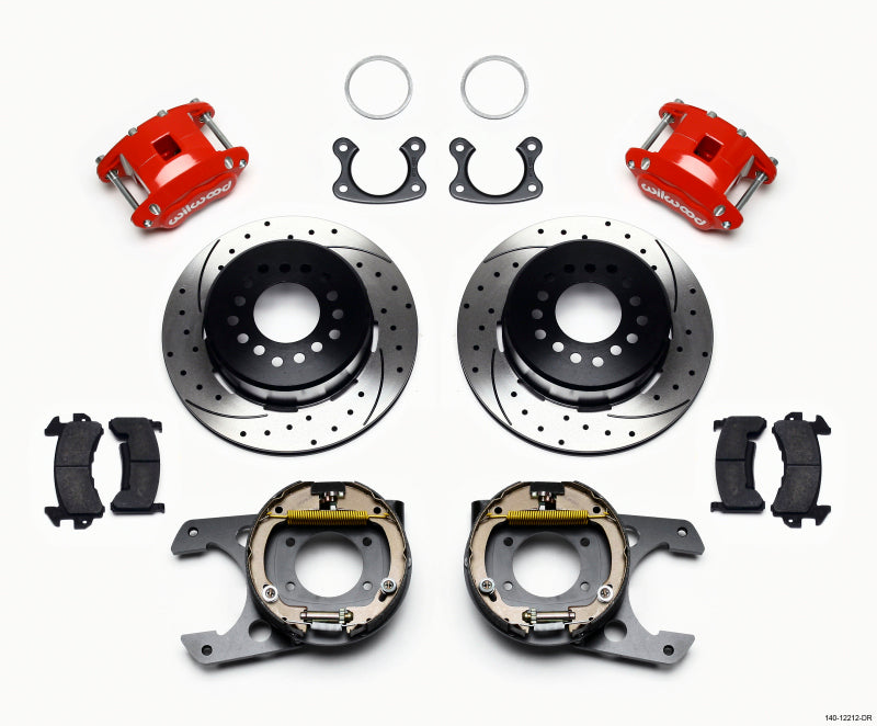 Wilwood D154 P/S P-B Kit Drilled-Red Small Ford 2.50in Offset Wilwood