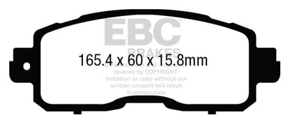 EBC 13+ Nissan Altima 2.5 (L33) Sedan Greenstuff Front Brake Pads - eliteracefab.com