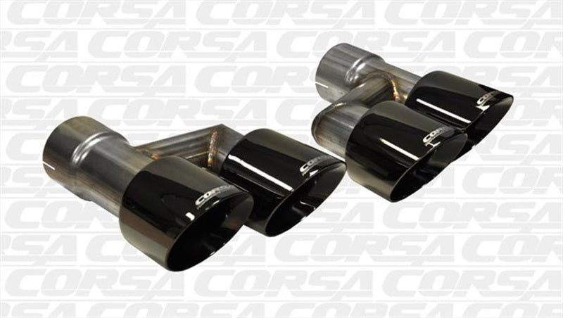 Corsa 15-16 Ford Mustang GT 5.0 Black Quad Tips Kit - eliteracefab.com