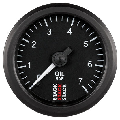 Autometer Stack Instruments 52mm 0-7 BAR M10 (M) Mechanical Oil Pressure Gauge - Black ST3101