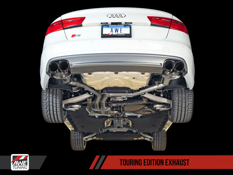 AWE Tuning Audi C7 / C7.5 S6 4.0T Touring Edition Exhaust - Diamond Black Tips - eliteracefab.com