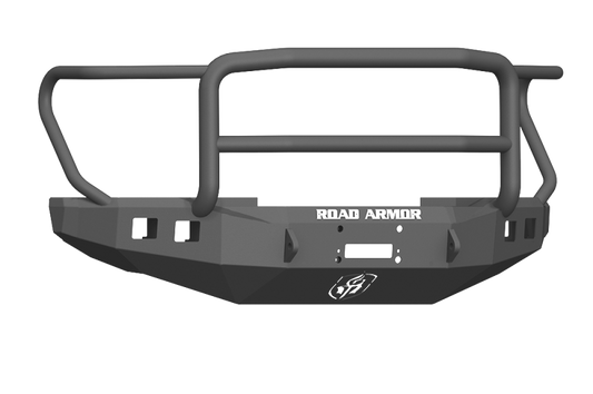 Road Armor 17-20 Ford F-250 Stealth Wide Fender Front Winch Bumper w/Lonestar Guard - Tex Blk - eliteracefab.com