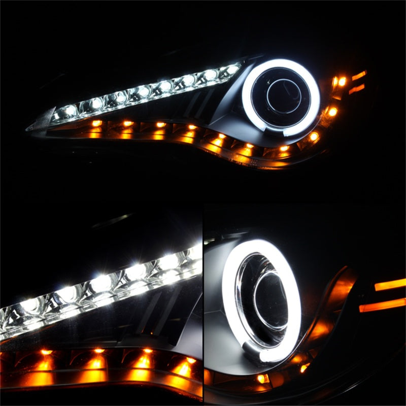 Spyder Scion FRS 12-14 Projector Headlights CCFL Halo DRL LED Black PRO-YD-SFRS12-CCFL-BK - eliteracefab.com