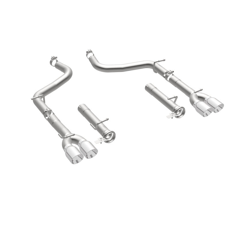MagnaFlow Axle-Back, SS, 2.5in, Quad Split Rear 3.5in Tip 2015 Dodge Challenger R/T 5.7L Magnaflow