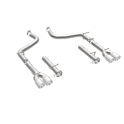 MagnaFlow Axle-Back, SS, 2.5in, Quad Split Rear 3.5in Tip 2015 Dodge Challenger R/T 5.7L Magnaflow