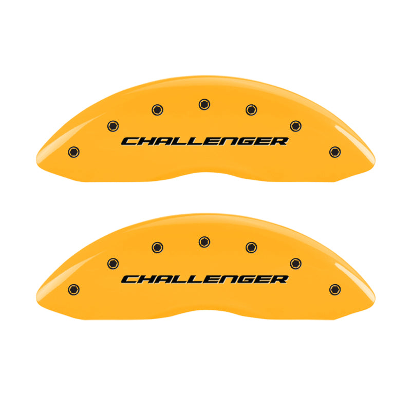 MGP 4 Caliper Covers Engraved Fr Challenger Rr Vintage RT Yellow Finish Black Char 06 Dodge Charger MGP