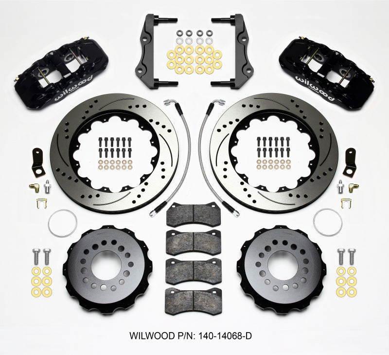 Wilwood AERO4 Rear Kit 14.25in Drilled 2014-Up Challenger w/Lines Wilwood