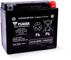Yuasa YTX20HL-PW Maintenance Free AGM 12 Volt Battery