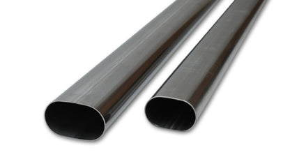 Vibrant 4in Oval (Nominal Size) T304 SS Straight Tubing (16 ga) - 5 foot length - eliteracefab.com