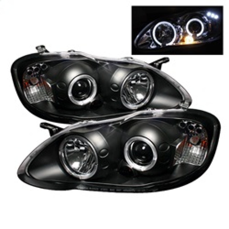 Spyder Toyota Corolla 03-08 Projector Headlights LED Halo- LED Blk - Low H1 PRO-YD-TC03-HL-BK - eliteracefab.com