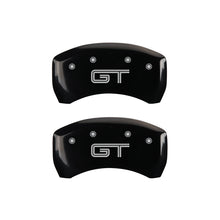 Load image into Gallery viewer, MGP 4 Caliper Covers Engraved Front Mustang Engraved Rear GT Black finish silver ch MGP