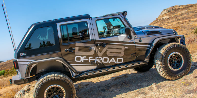 DV8 Offroad 07-18 Jeep Wrangler JK 2 Piece Fast Back Hard Top 4 Door - Black