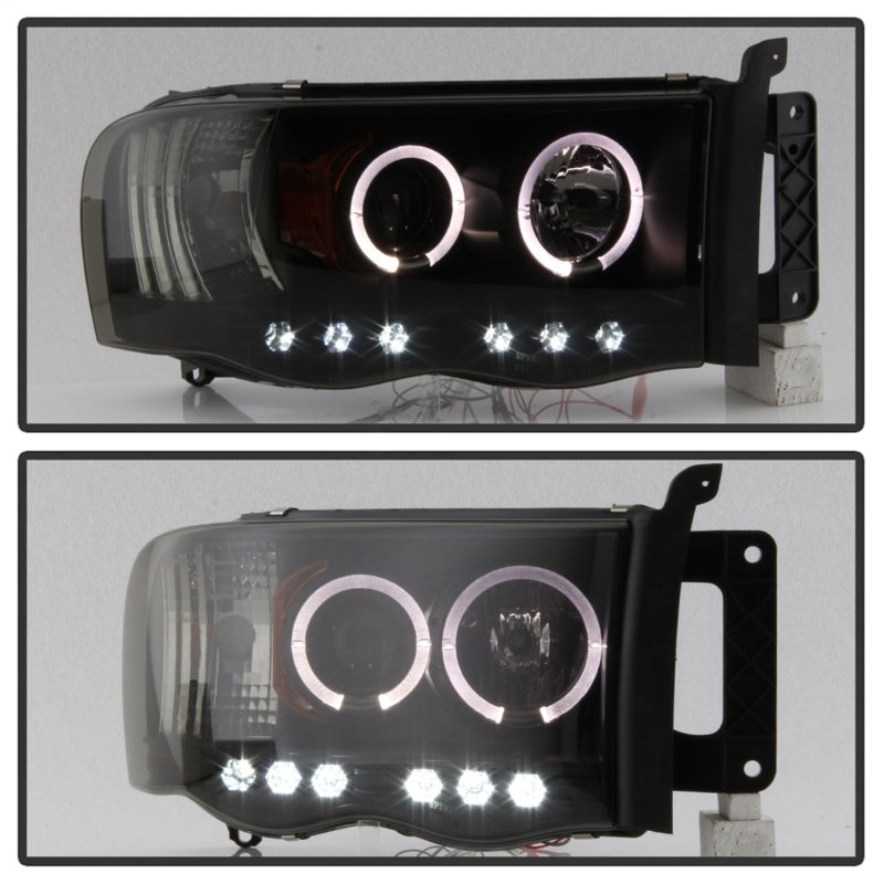 Spyder Dodge Ram 1500 02-05 03-05 Projector Headlights LED Halo LED Blk Smke PRO-YD-DR02-HL-BSM - eliteracefab.com