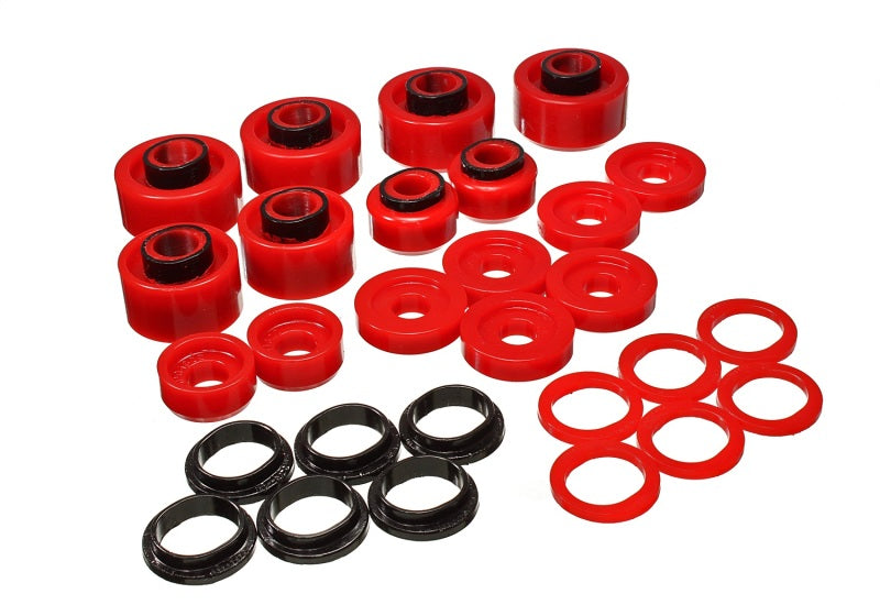 Energy Suspension 99-07 Ford F-250/F-350 SD 2/4WD Crew Cab Body Mount Set - Red - eliteracefab.com