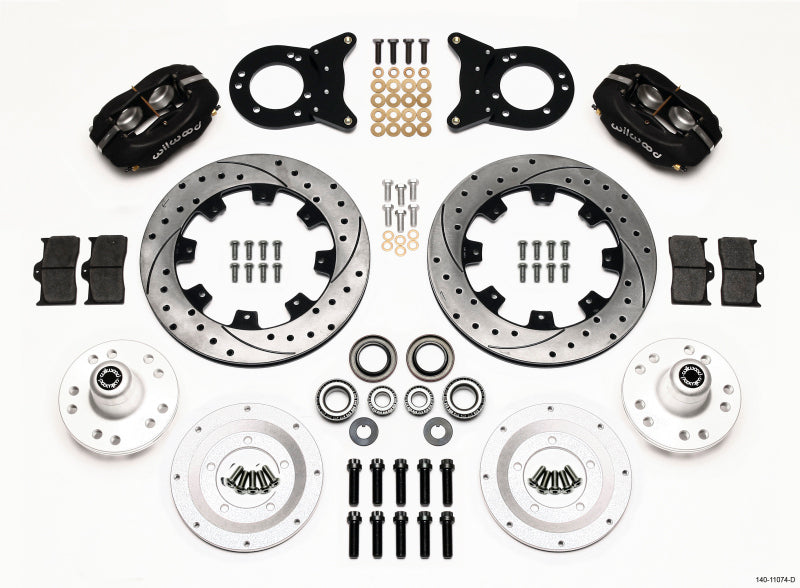 Wilwood Forged Dynalite Front Kit 12.19in Drilled 1970-1973 Mustang Disc & Drum Spindle Wilwood
