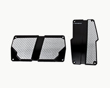 Load image into Gallery viewer, NRG Black with Silver Carbon Automatic Brushed Aluminum Sport Pedal Universal - eliteracefab.com