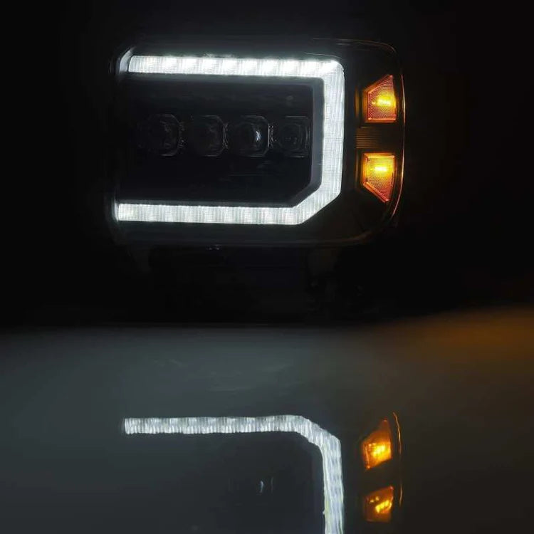 AlphaRex 14-18 GMC Sierra NOVA LED Proj Headlights Plank Style Black w/Activ Light/Seq Signal/DRL - eliteracefab.com